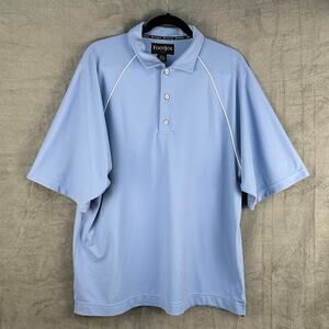 FootJoy Polo Shirt Mens Large Blue Short Sleeve Golf Tennis Preppy Career Office